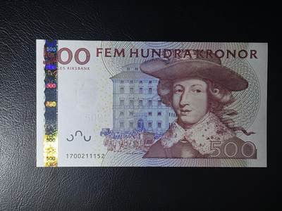 叁拾收藏第35期 - 瑞典上一版本2001年初版500克朗（瑞典最擅战的国王卡尔十一世） UNC