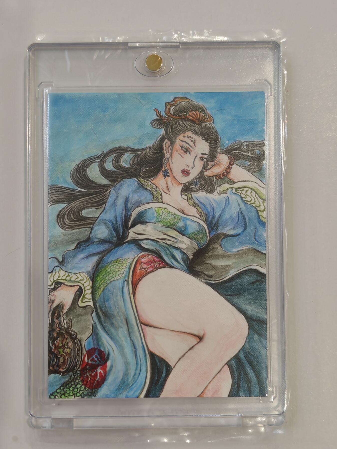 言遇卡牌 第七期【2026.04.11周六晚22：00截拍】 【手绘卡】【亲签】【钤印】貂蝉 卡背亲签 带卡砖