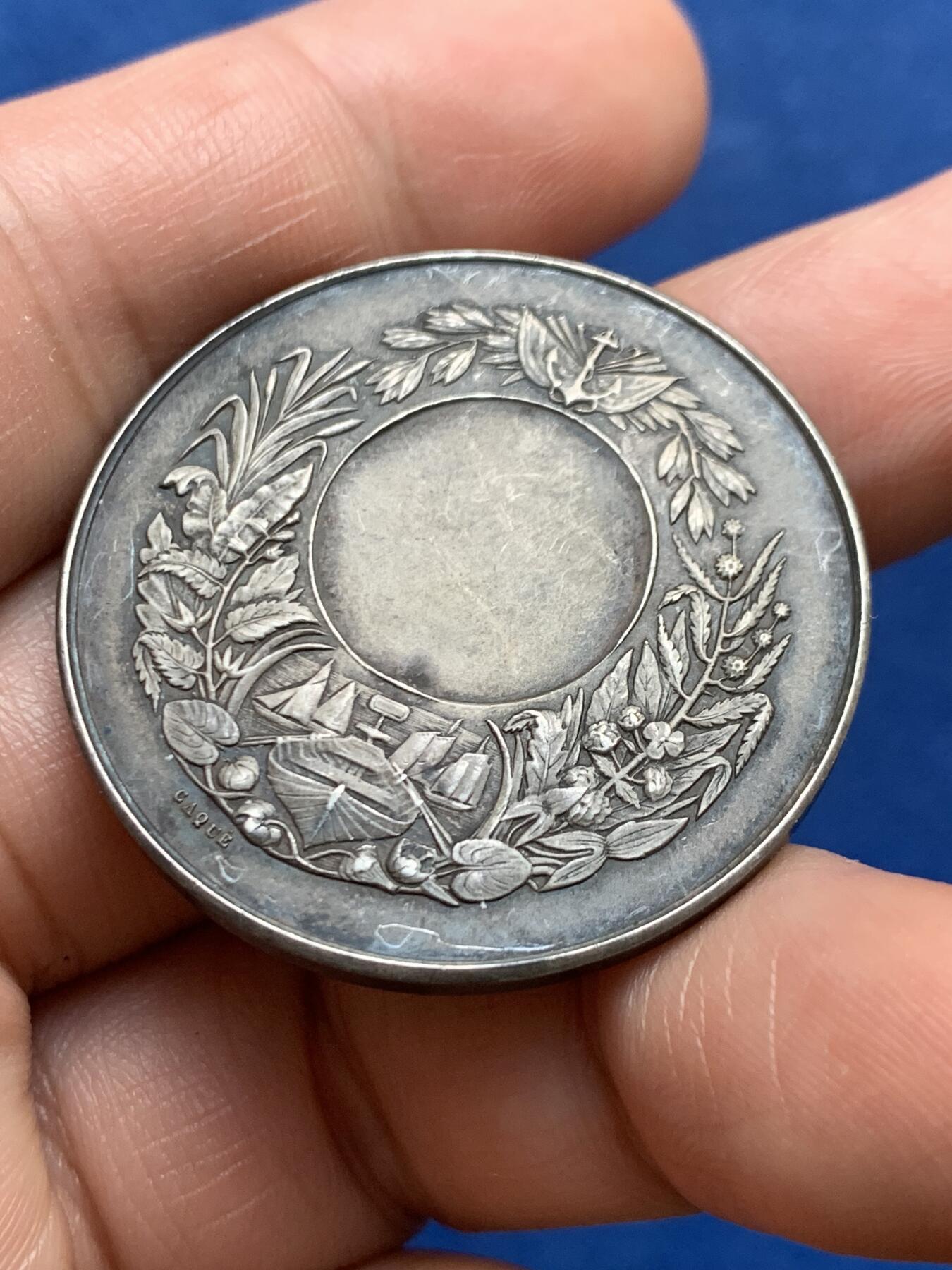 《竞宝斋》第478场 周日，周一 2场连拍 （全场包邮）欢迎送拍 法国玛丽安娜女神农业贸易纪念银章 22.55克 36.4mm 丰饶角银标