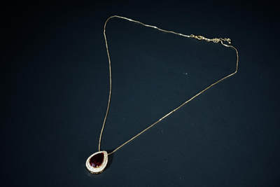 上海都达杂项专场六十八【全场包邮】 - 红宝石蛋面项链95-179