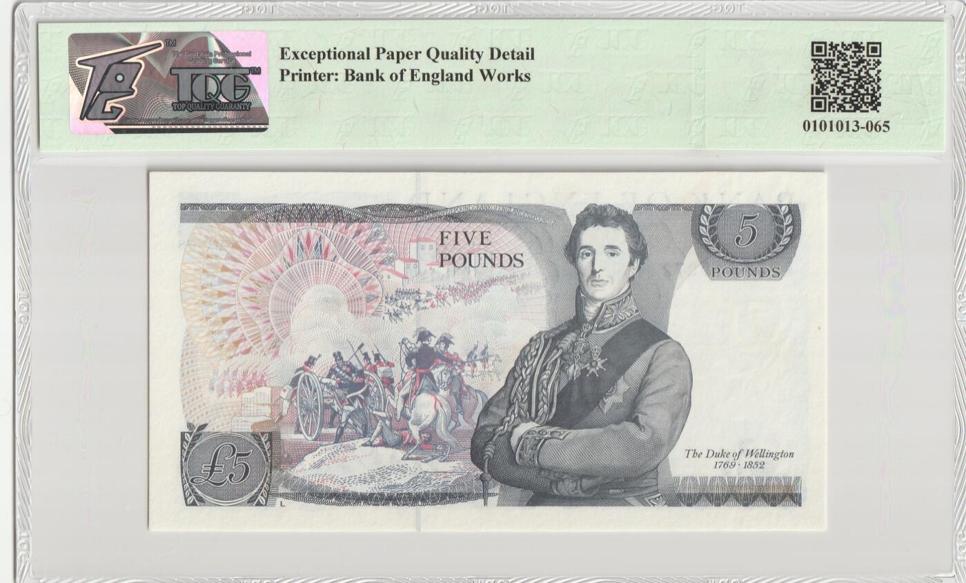 PThappally收藏第56次拍卖，英联邦地区硬币纸币 英格兰银行 1988年 5英镑 Pick 378f TQG 66 EPQD Gem UNC