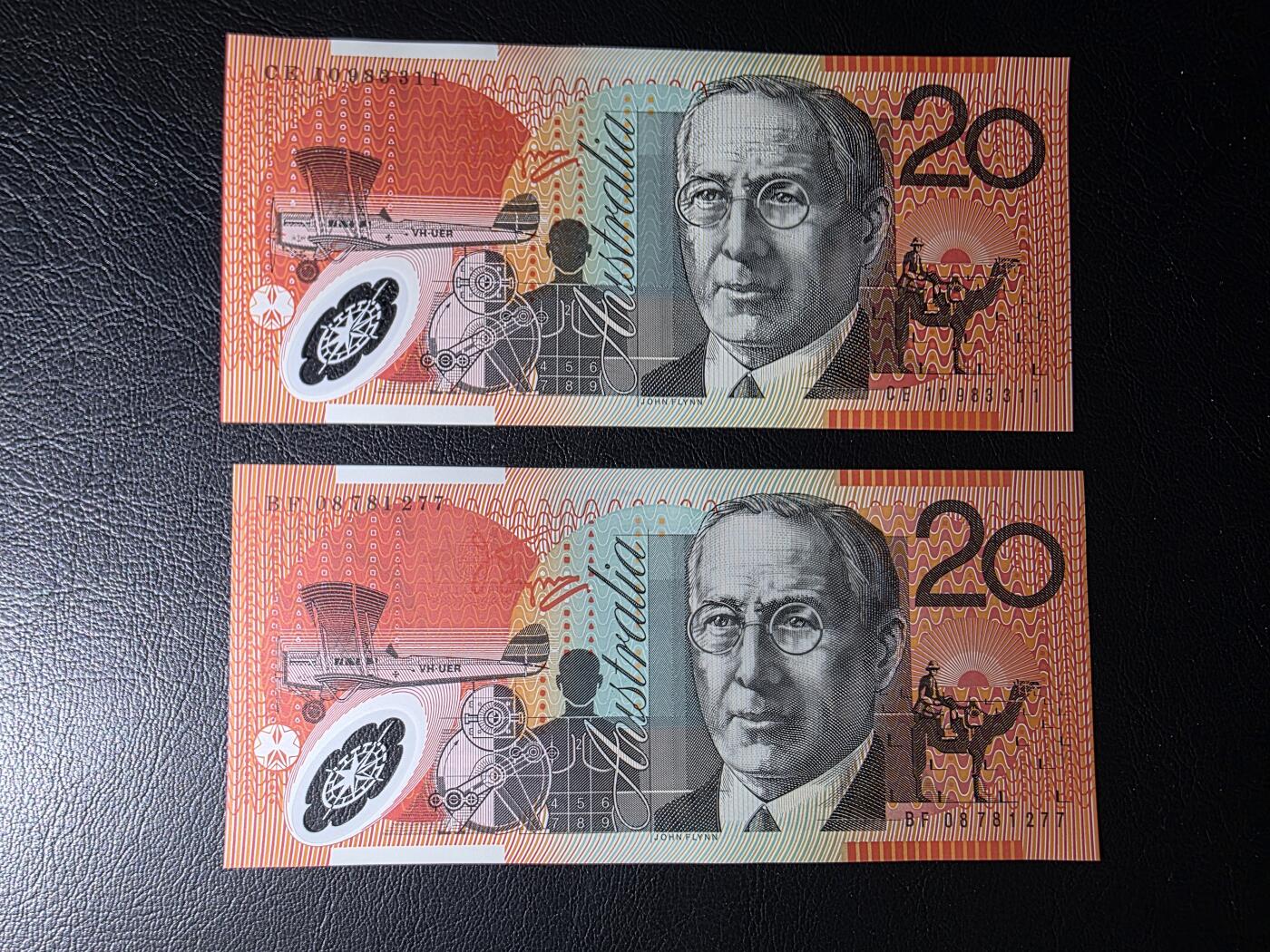 叁拾收藏第35期 澳大利亚20元 塑料钞  UNC