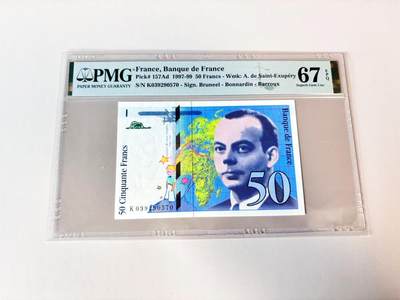 【Blue Auction】世界纸币精拍第806期——18级TOP拍卖/信誉/品质/专业/高效💫 - 【p157Ad】法国 1997年50法郎 小王子 PMG67EPQ