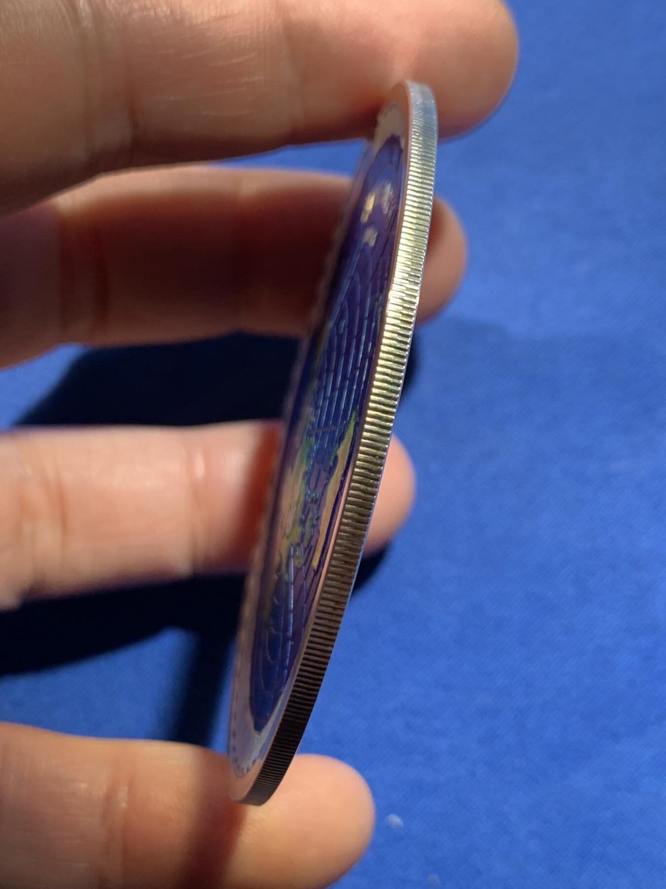 《竞宝斋》第478场 周日，周一 2场连拍 （全场包邮）欢迎送拍 帕劳2019年10元彩色精制银币 大阴谋系列-地平说（系列首枚） 2盎司999银 发行量500枚 盒证全