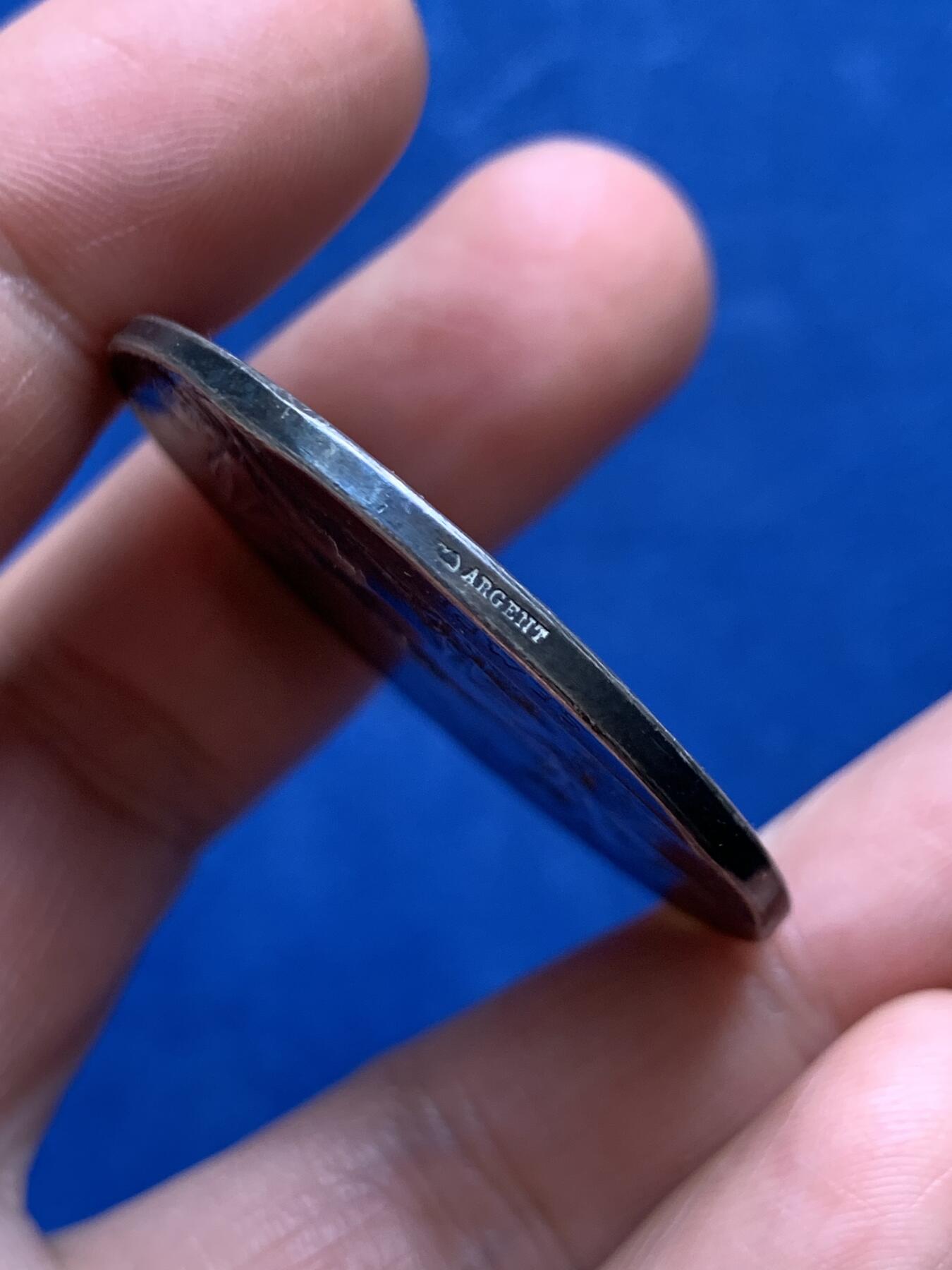 《竞宝斋》第478场 周日，周一 2场连拍 （全场包邮）欢迎送拍 名家奥斯卡罗蒂作法国婚礼银章 31.75克 41.3mm 丰饶角银标