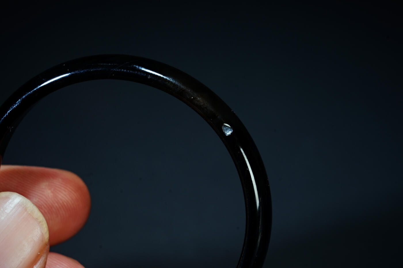 上海都达杂项专场六十八【全场包邮】 天然墨玉手镯95-142