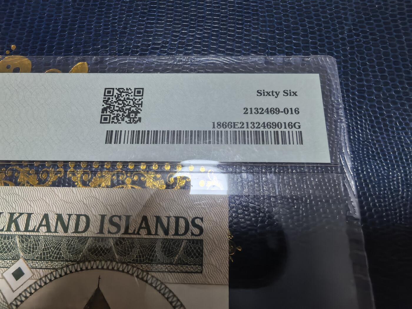 长老汇马年精选第十六场拍卖 2011福克兰群岛10镑纸钞，PMG 66