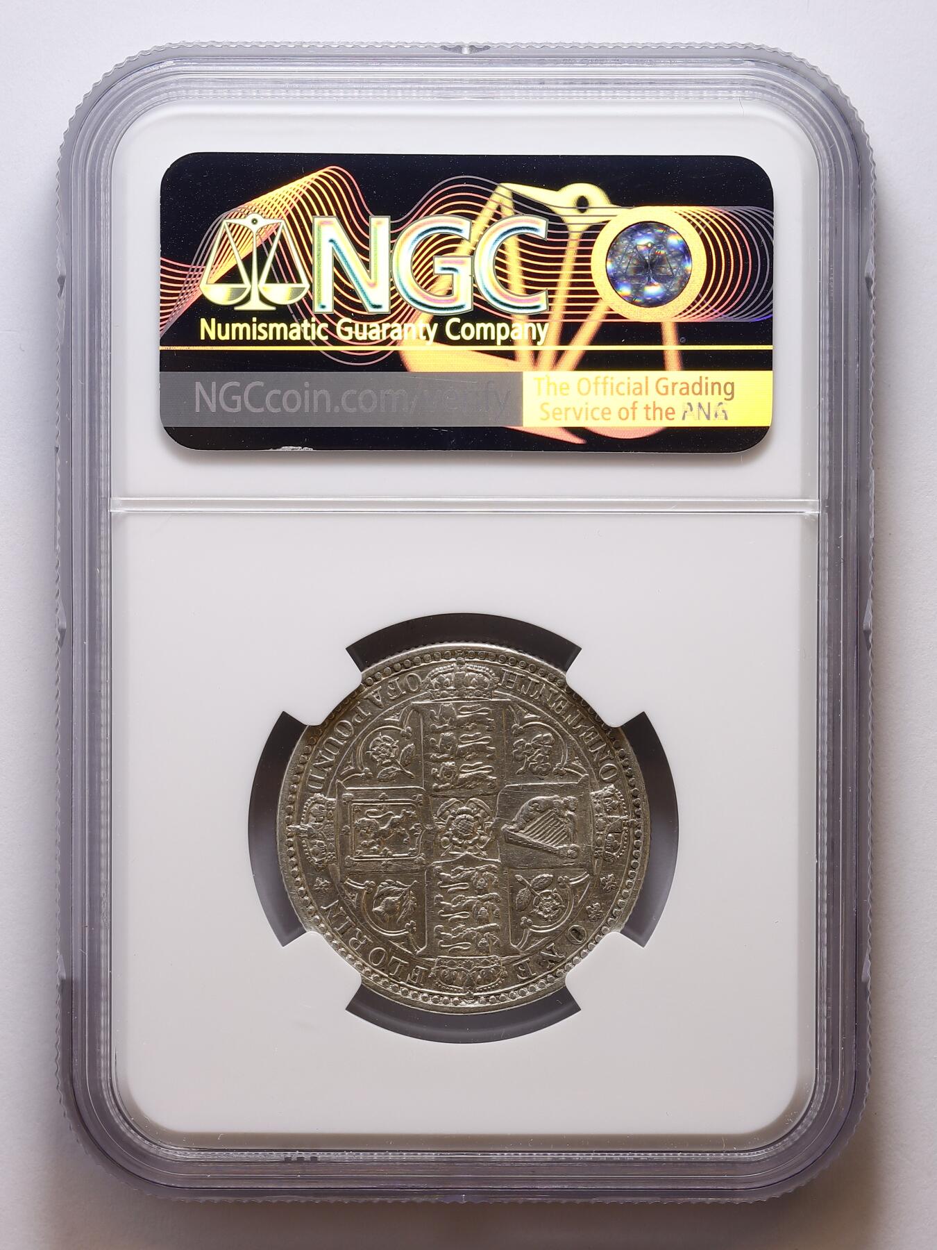 观钱 近现代机制币拍卖No.007（全场顺丰包邮，不区分偏远地区）  1849 年英国维多利亚哥特弗罗林 2 先令银币（NGC AU Details Cleaned）