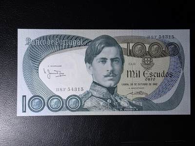叁拾收藏第35期 - 葡萄牙1982年1000埃斯库多  UNC