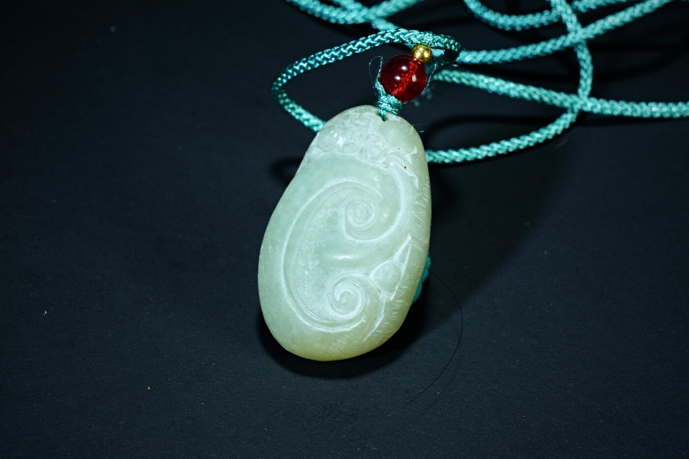 上海都达杂项专场六十八【全场包邮】 天然和田玉精雕《吉祥如意》挂件