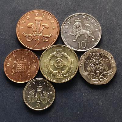 【全场包邮】纯粹捡漏拍518场 - 英国2000-2001年6枚套币-含1镑凯尔特十字