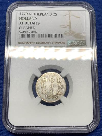 《竞宝斋》第478场 周日，周一 2场连拍 （全场包邮）欢迎送拍 - NGC XFD 荷兰省1779年2s小狮子银币一枚，经典耐看的狮子造型，打制很深很漂亮，图案清晰，属于荷兰银币凑版的小精品！