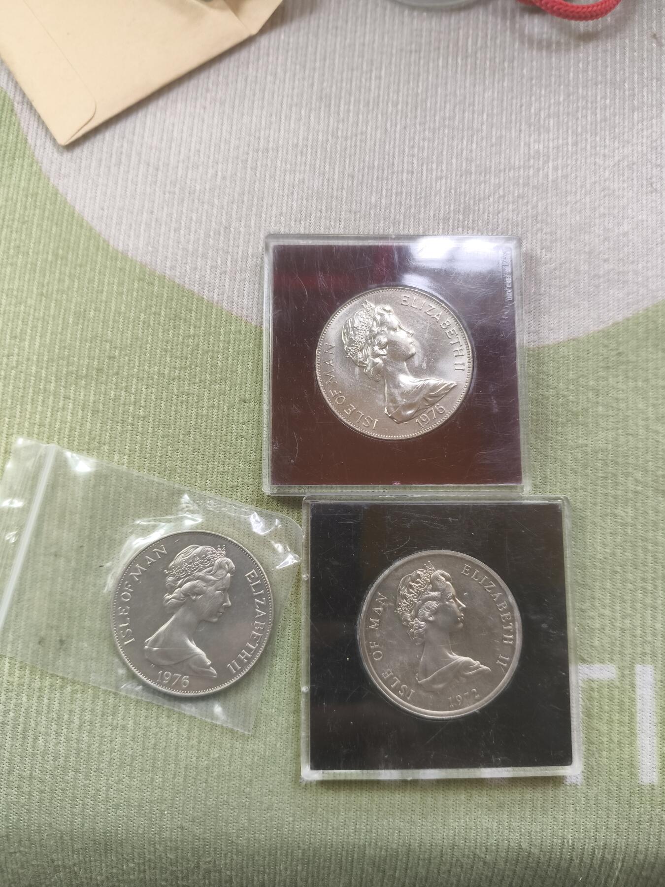 马恩岛克朗币三枚一起 美品