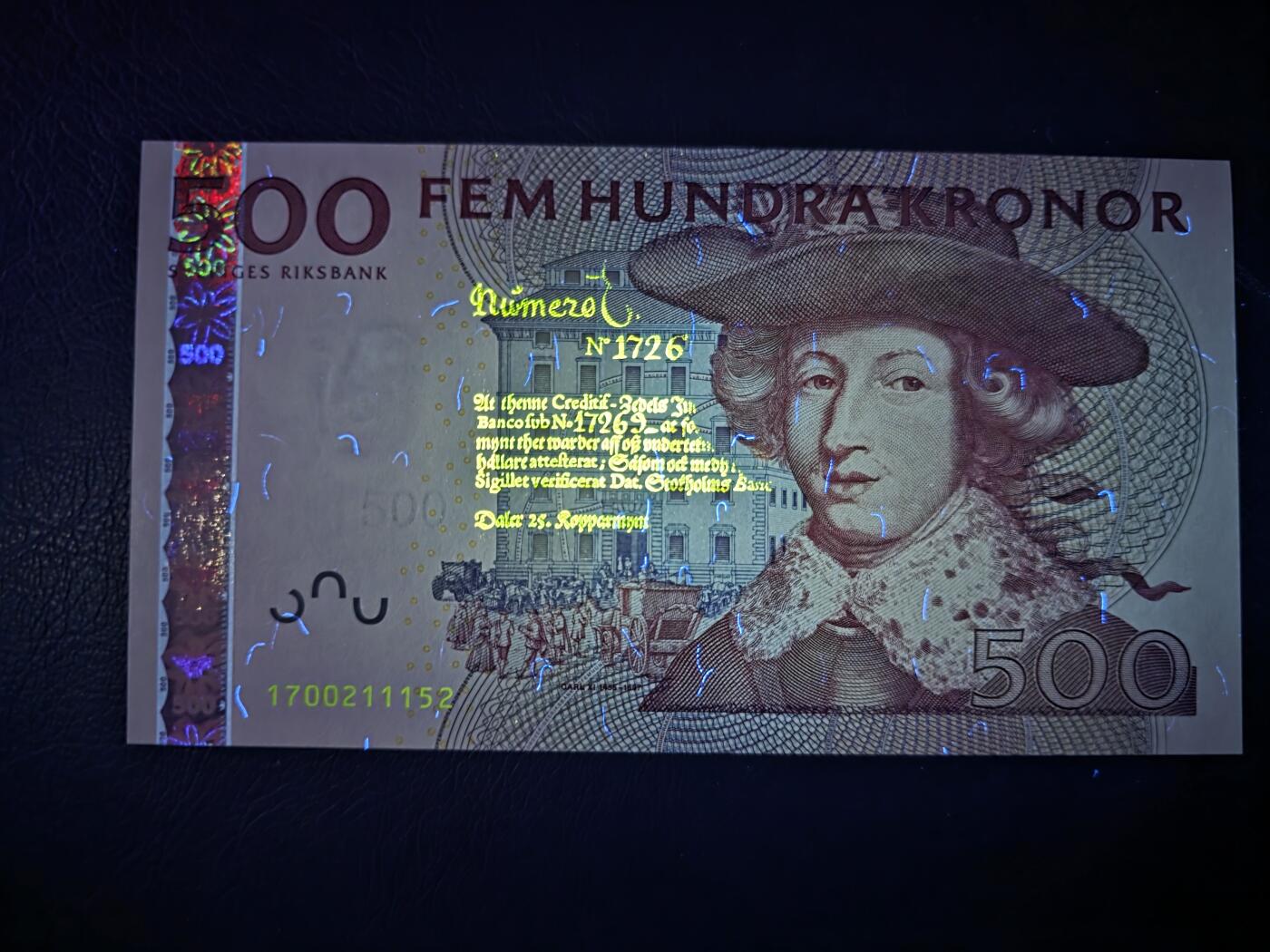 叁拾收藏第35期 瑞典上一版本2001年初版500克朗（瑞典最擅战的国王卡尔十一世） UNC