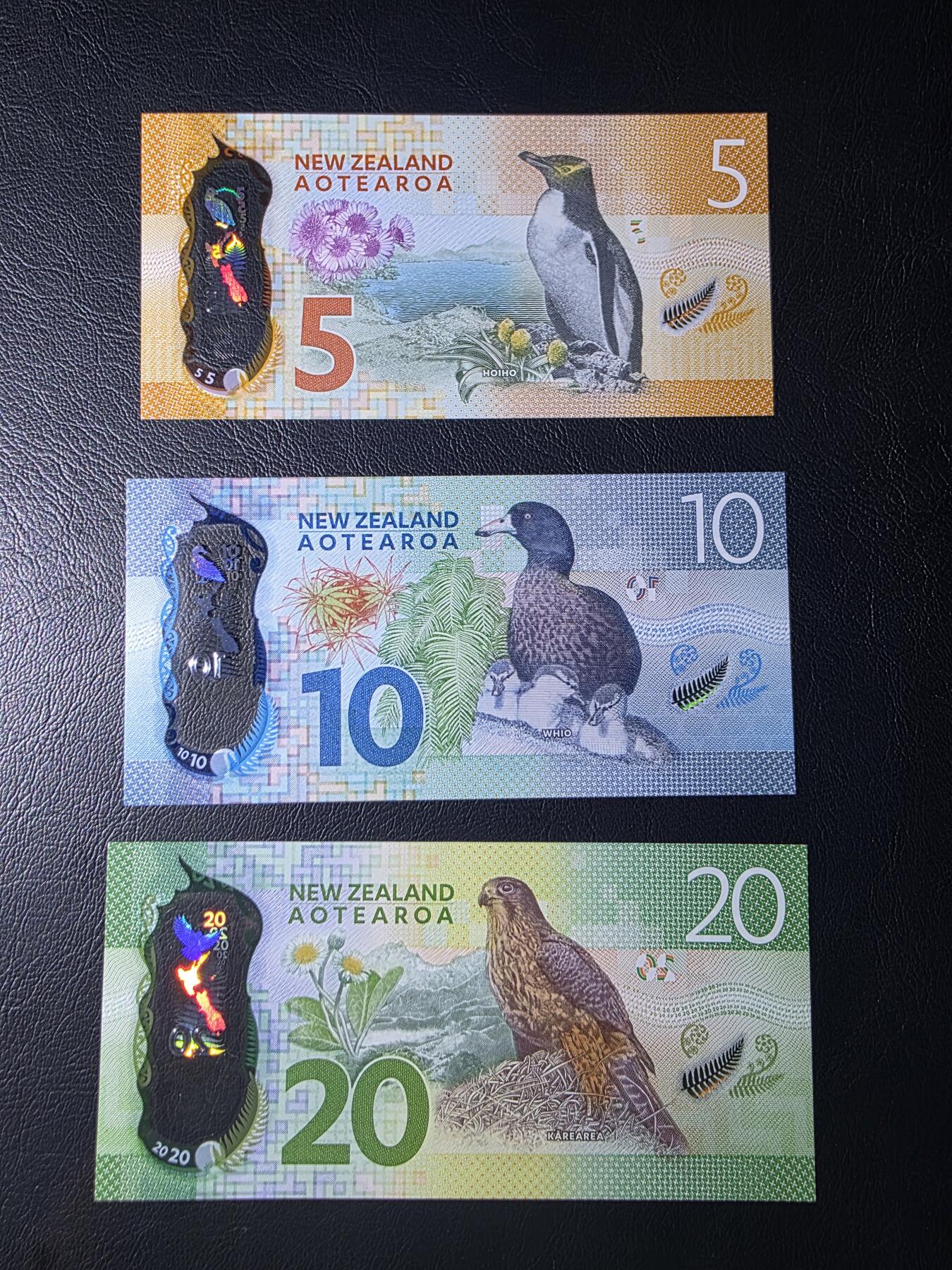 叁拾收藏第35期 新西兰新版塑料钞5/10/20元3张   UNC