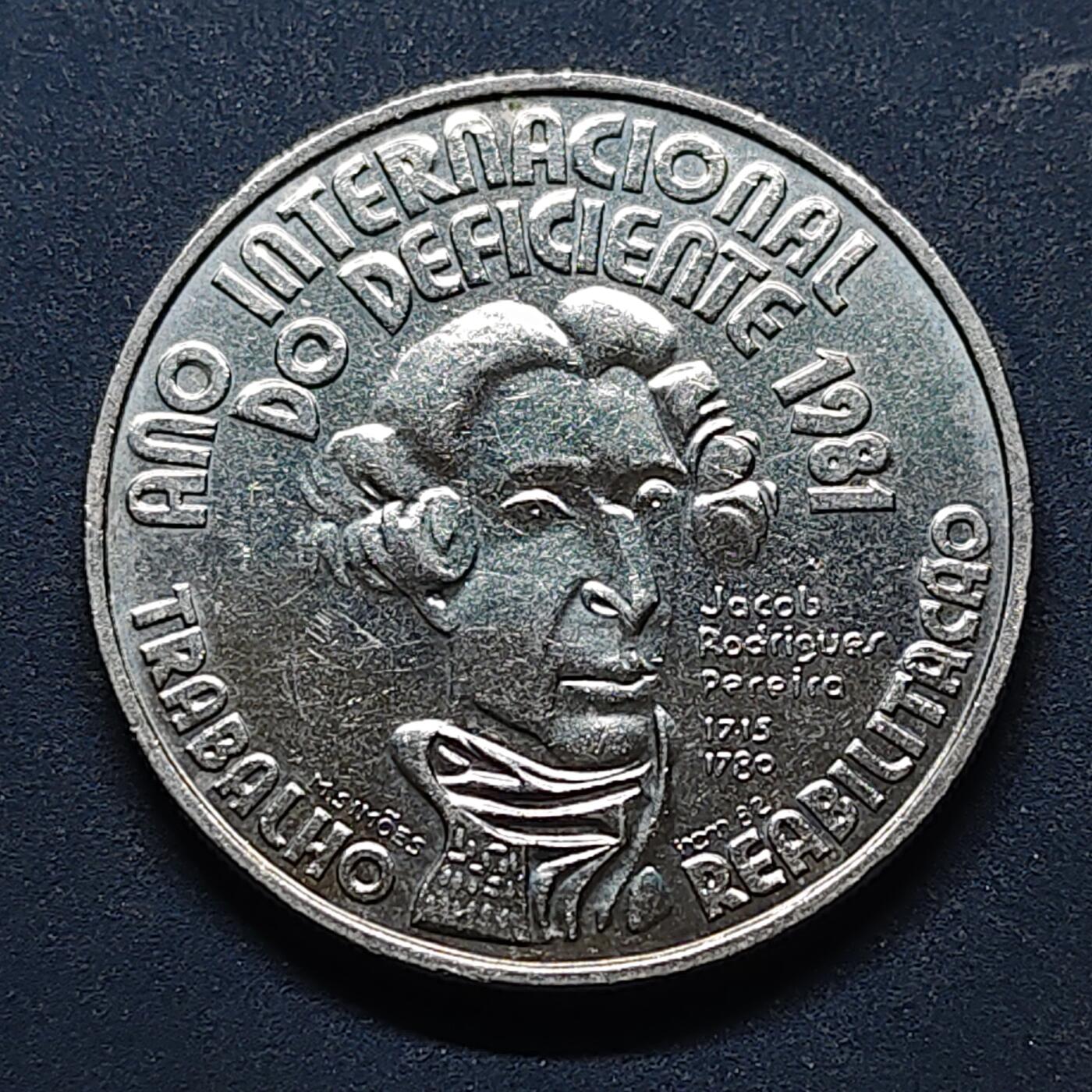 【全场包邮】纯粹捡漏拍518场 葡萄牙1981年100埃斯库多残疾人年纪念币