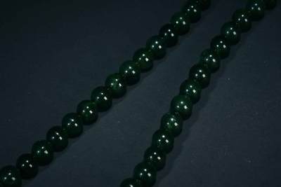 上海都达杂项专场102【全场包邮】  天然和田玉碧玉圆珠项链 附鉴定证书96-32