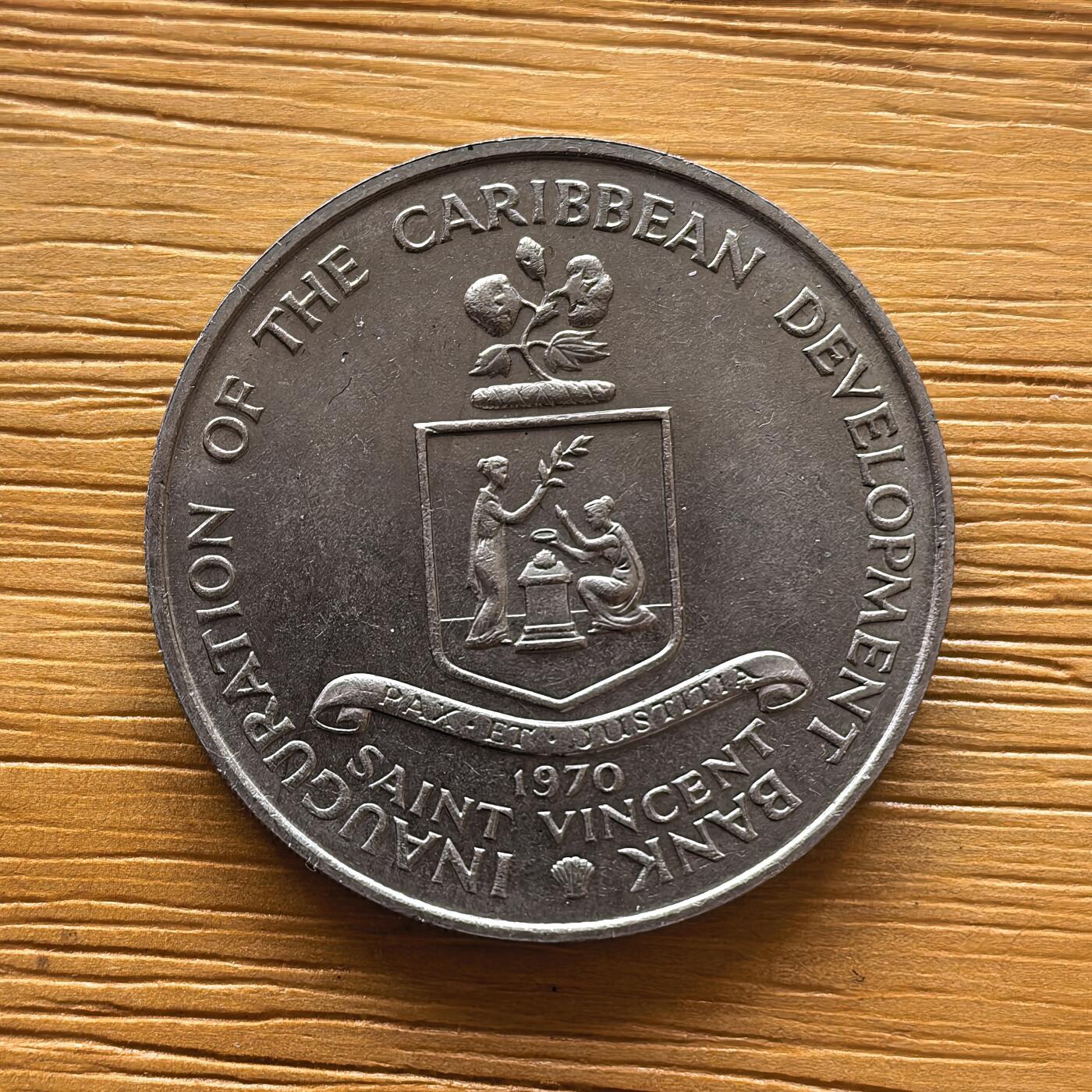 道一币馆币章第一百七十三场 圣文森特和格林纳丁斯1970年FAO世界粮农组织4元香蕉币