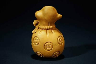 上海都达杂项专场102【全场包邮】  紫砂段泥福袋茶宠小摆件96-49