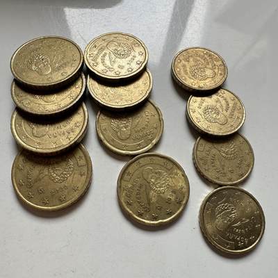 🌹外币初藏🌹🐯2026年第39场   每周二四六晚8️⃣点 苏联泰国纪念币世界钱币 - 西班牙  10-20-50欧分3枚组 随机