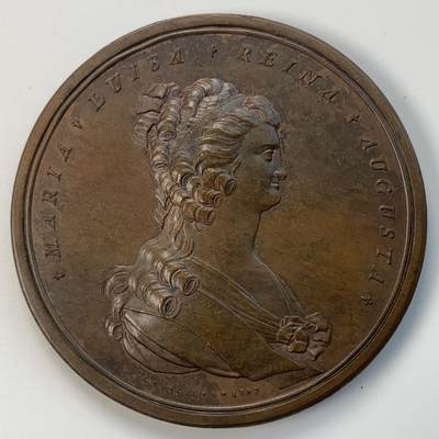 掌中浮雕-藏着的欧洲第057场 - NGC MS62 : 1793年墨西哥女王玛丽•路易莎铜章，55mm,Geronimo A. Gil雕刻，稀少