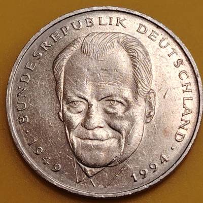 布加迪🐬～世界钱币(上海)🌾第 288 期 /  各国套币和散币 - 德国🇩🇪1990年 稀缺版别  维利勃兰特 2马克镍币