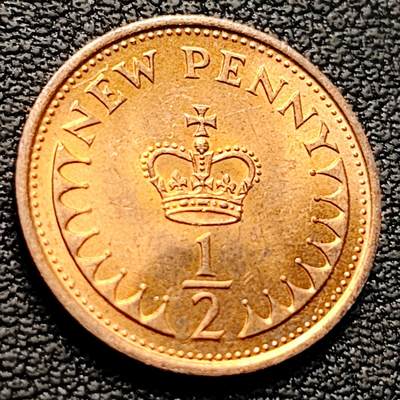 泉币菌-第222场-拍品多 请提前出价 - 英国1/2半便士1981年 铜币 王冠皇冠 17mm 