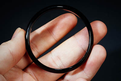 上海都达杂项专场102【全场包邮】  天然黑玛瑙手镯 附鉴定证书96-29