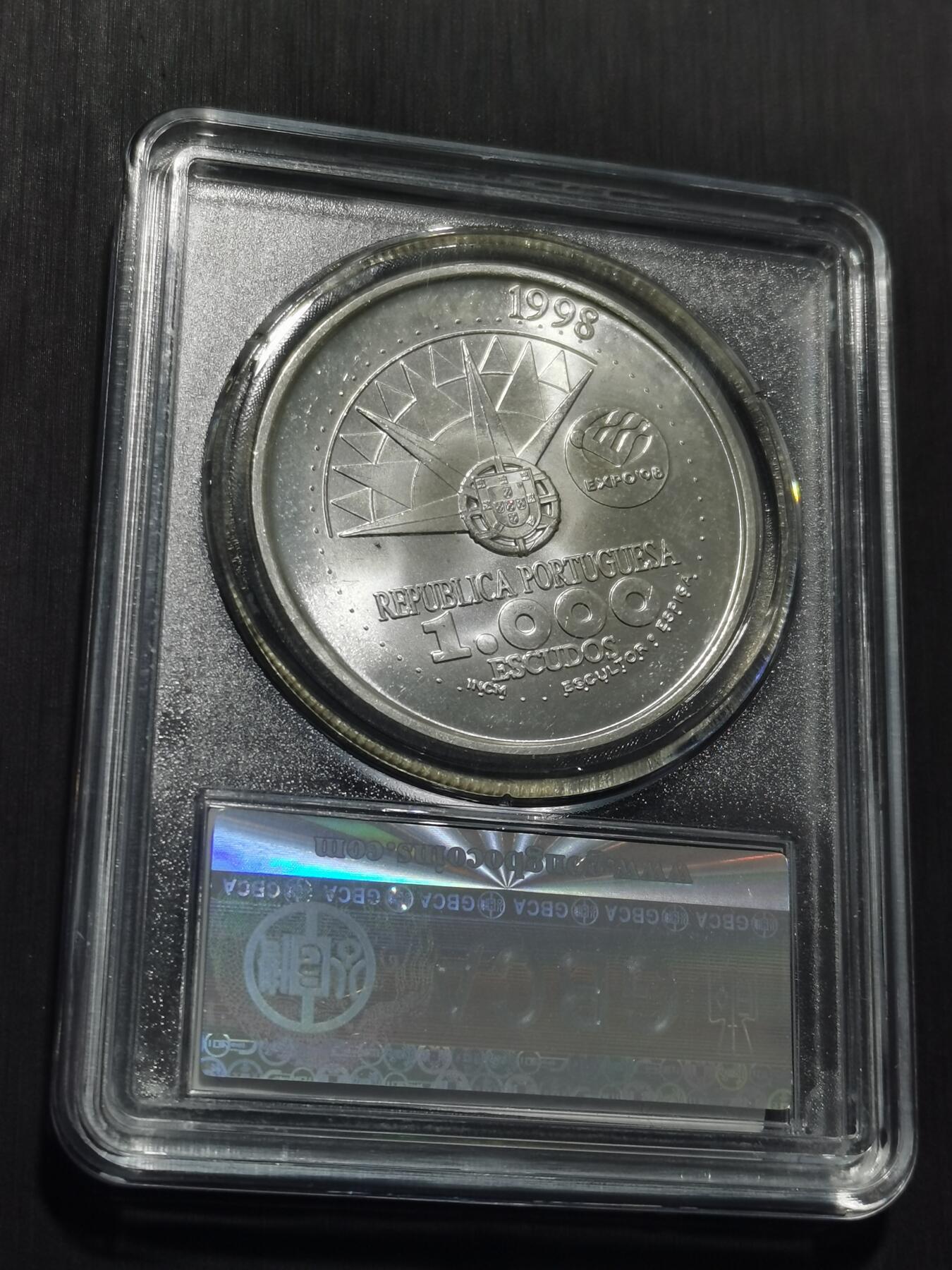 天下钱庄专场欢迎参拍 葡萄牙1000埃斯库多银币