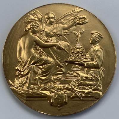 掌中浮雕-藏着的欧洲第057场 - 比利时布鲁塞尔美食节镀金铜章，61mm