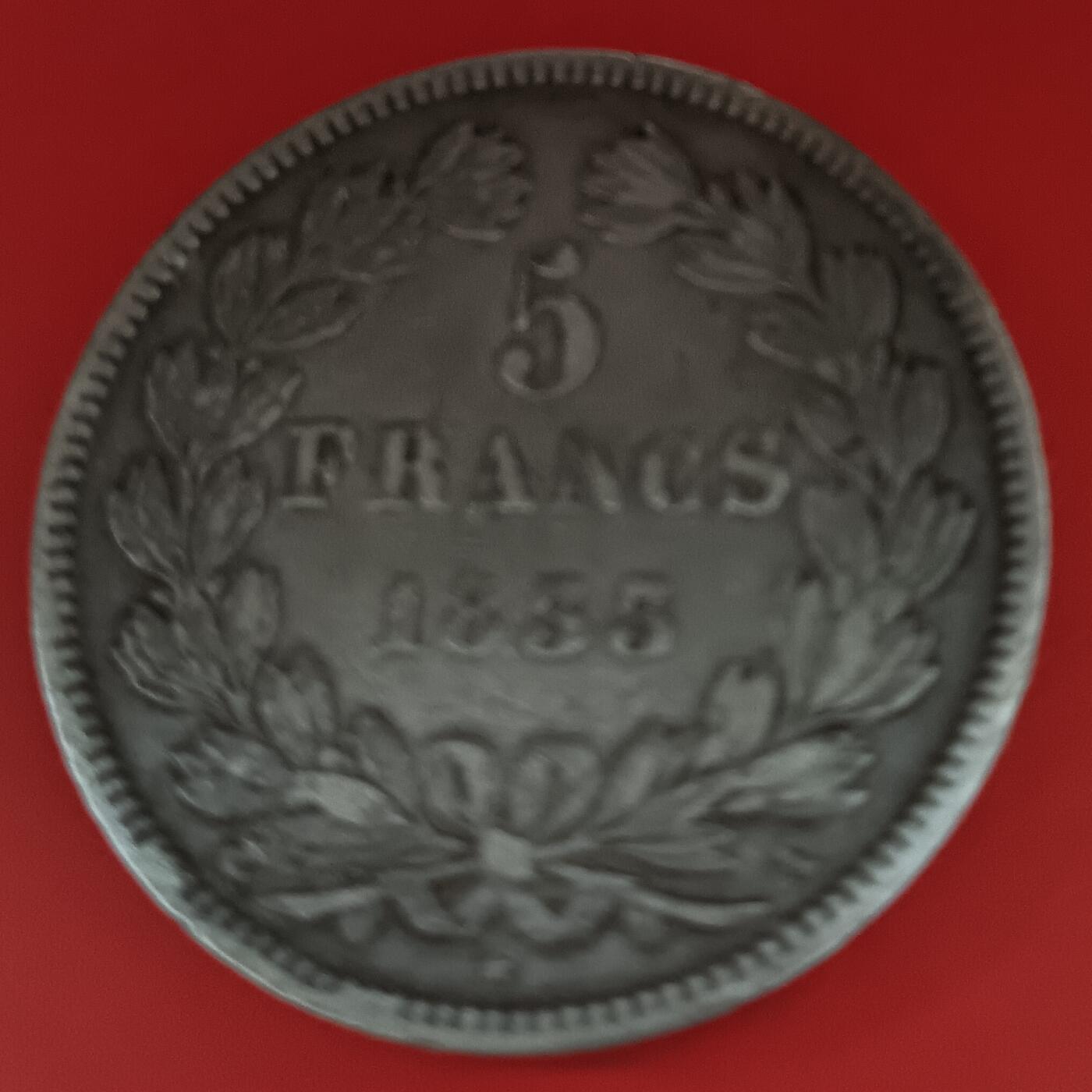法兰西王国路易菲利普一世5法郎银币 1833年法兰西王国路易菲利普一世5法郎银币24.73克