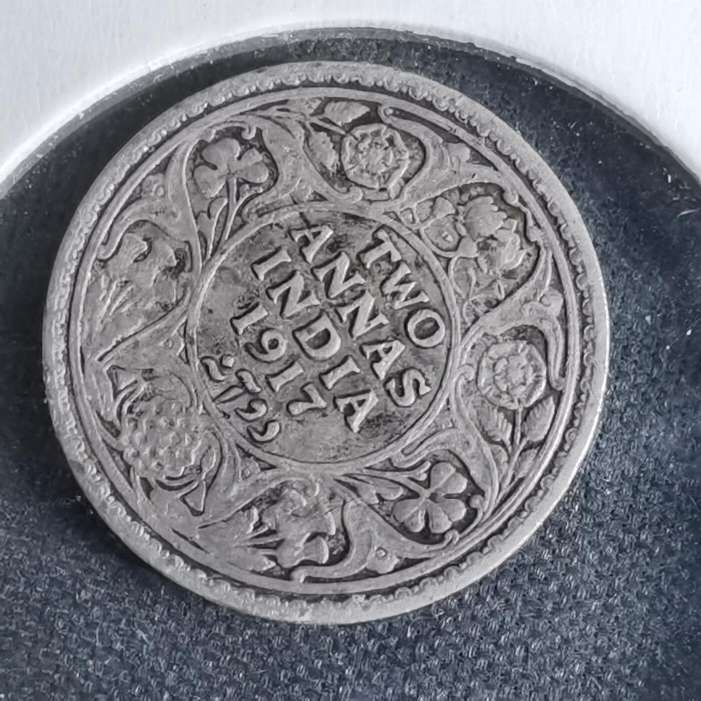 沼泽如烟--第1044场 英属印度1917年2安娜银币