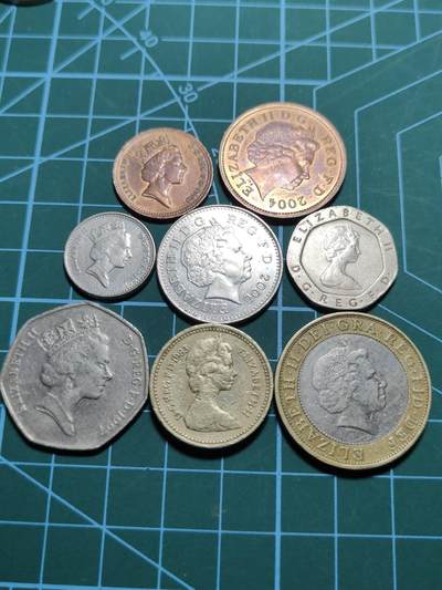 2026年第四十二场(总第二百一十一场）外国好品散币场(佣金3%) - 英国🇬🇧1便士–2英镑八枚套币(各时期伊丽莎白二世头像混配)