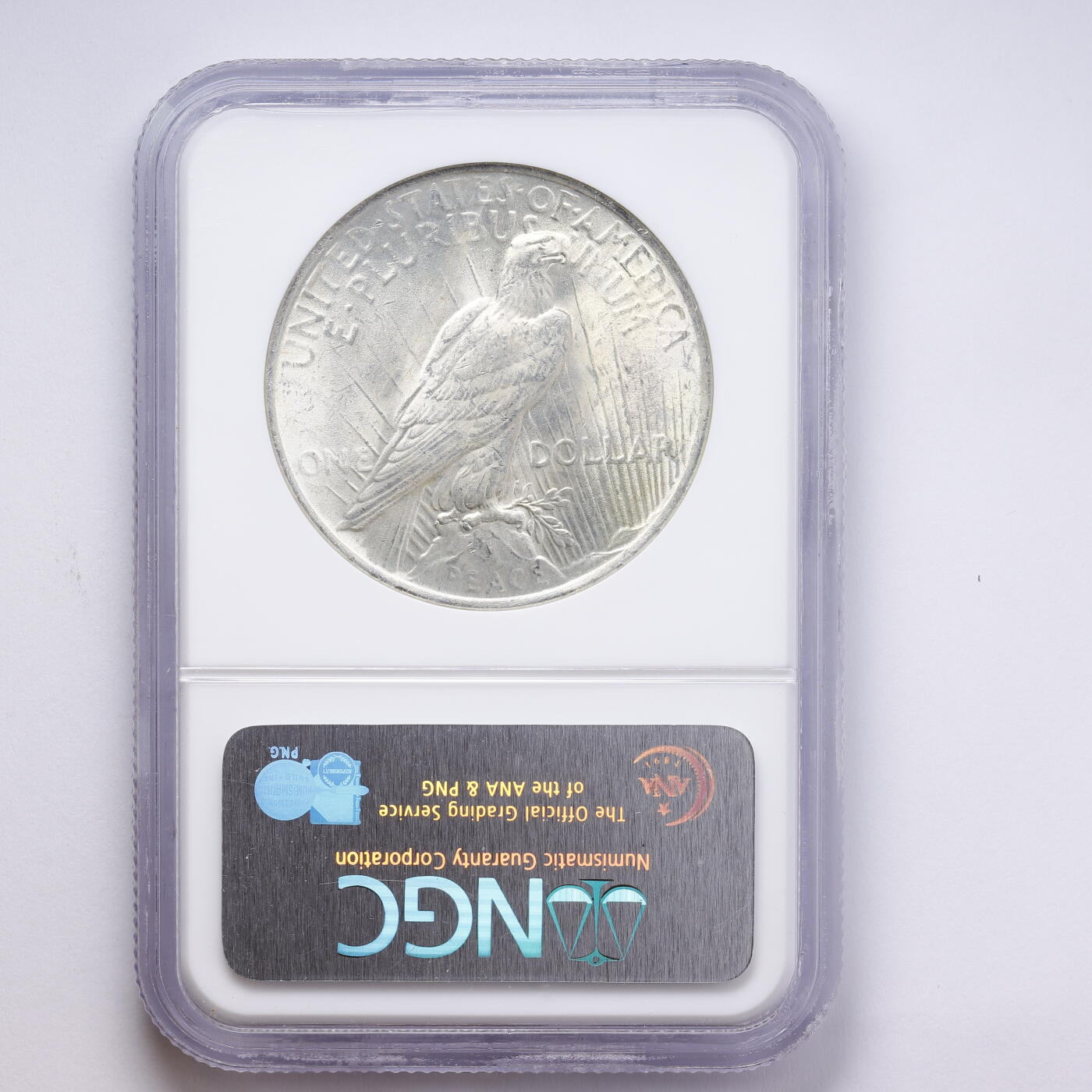 观钱 近现代机制币拍卖No.008（全场顺丰包邮，不区分偏远地区）  美国 1923 年和平银元 1 美元 NGC MS64 未流通原光，自由女神细节完整，银光充沛，品相极佳