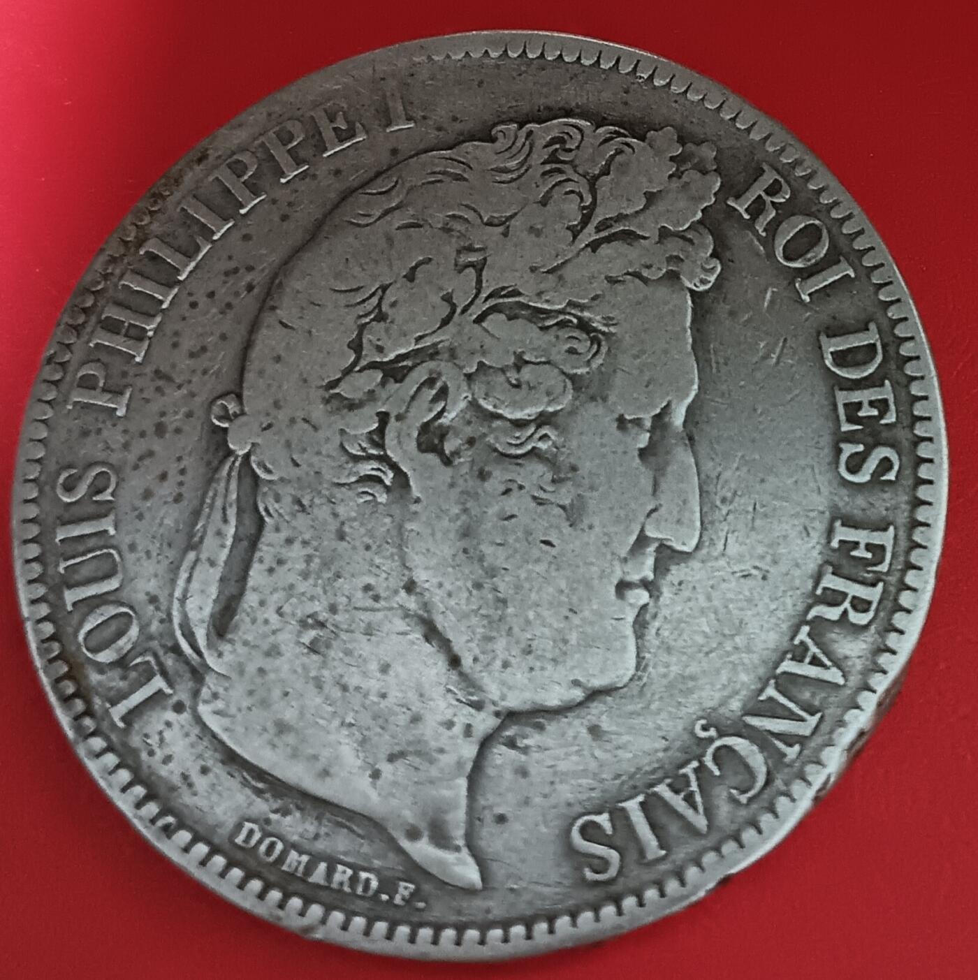 法兰西王国路易菲利普一世5法郎银币 1835年法兰西王国路易菲利普一世5法郎银币24.65克