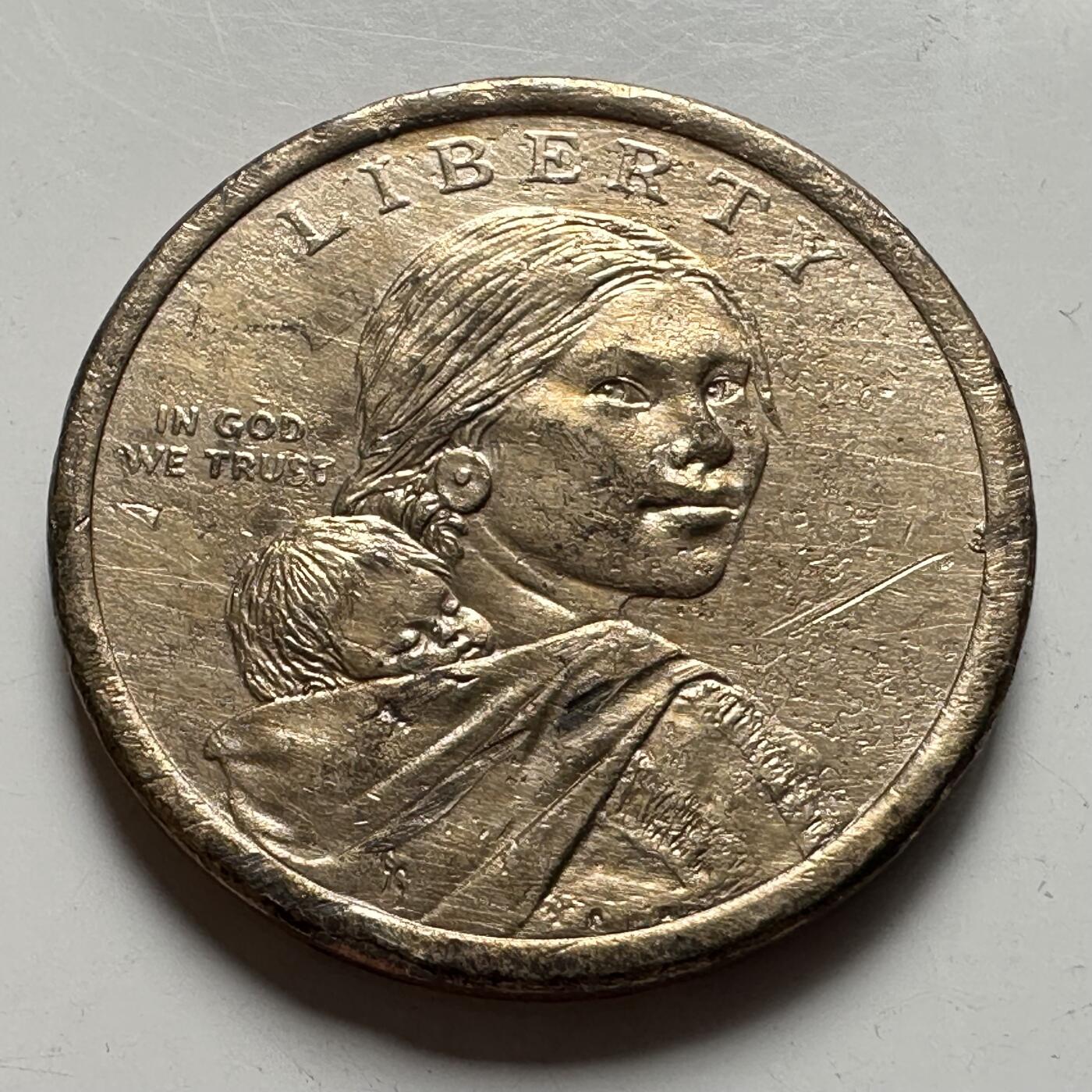 🌹外币初藏🌹🐯2026年第39场   每周二四六晚8️⃣点 苏联泰国纪念币世界钱币 美国 2013年 萨卡加维亚 万帕诺亚格条约1621主题 1美元 b