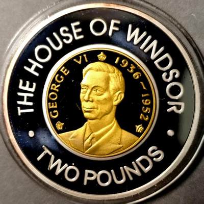 长老汇马年精选第十六场拍卖 - 根西2006年精制克朗型纪念币 母子币 君主系列 乔治六世， 发行量稀少