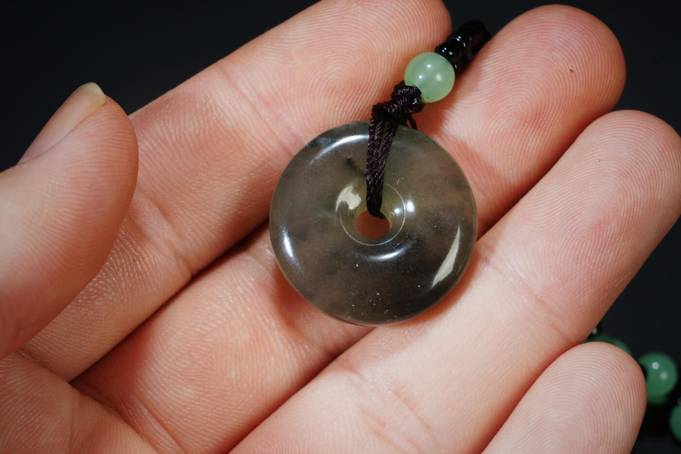 上海都达杂项专场六十九【全场包邮】 天然岫玉碧绿平安扣挂件96-202