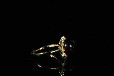 上海都达杂项专场102【全场包邮】  天然琥珀蛋面戒指96-393