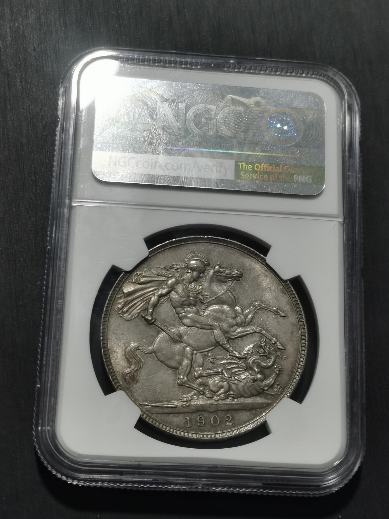 天下钱庄专场欢迎参拍 NGC MS62英国爱德华七世马剑银币