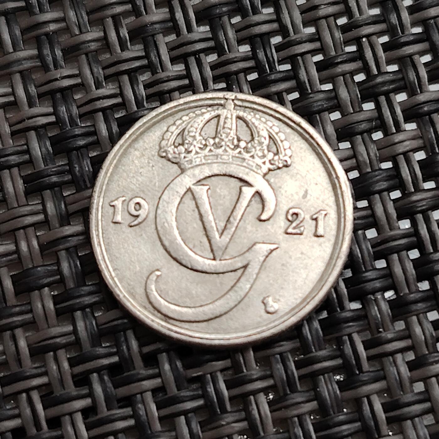 布加迪🐬～世界钱币(上海)🌾第 288 期 /  各国套币和散币 瑞典🇸🇪 1921年 10奥尔 古斯塔夫五世