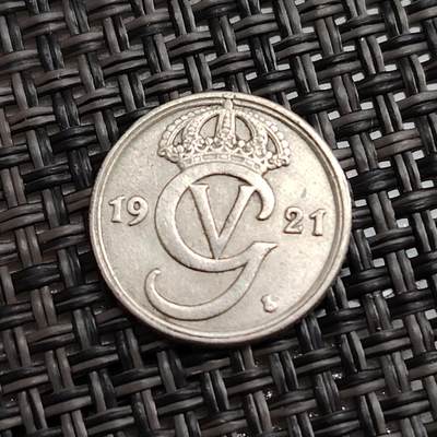 布加迪🐬～世界钱币(上海)🌾第 288 期 /  各国套币和散币 - 瑞典🇸🇪 1921年 10奥尔 古斯塔夫五世