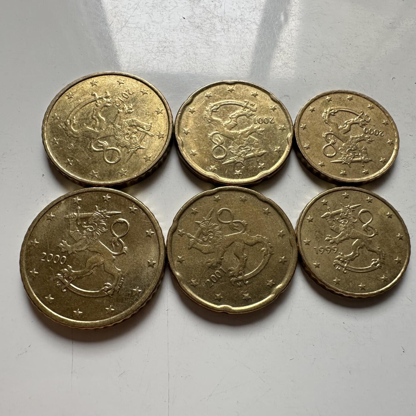 🌹外币初藏🌹🐯2026年第39场   每周二四六晚8️⃣点 苏联泰国纪念币世界钱币 芬兰 10-20-50欧分3枚组 随机