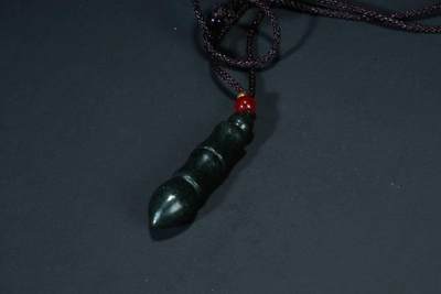 上海都达杂项专场六十九【全场包邮】 - 天然和田玉青玉马良笔挂件 附鉴定证书96-267