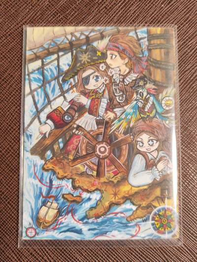 阳大大卡牌拍卖第109期（持续收拍品，周五晚上九点截拍，进群福利早知道） - 【手绘卡】盐烧菠萝子 加勒比海盗 绝色手绘卡1/1