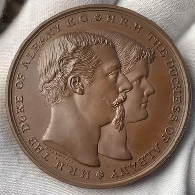 掌中浮雕-藏着的欧洲第057场 - NGC MS65 : 1882年普雷斯顿商人协会博览会铜章 J.S.和A.B.Wyon雕刻，52mm，纸盒