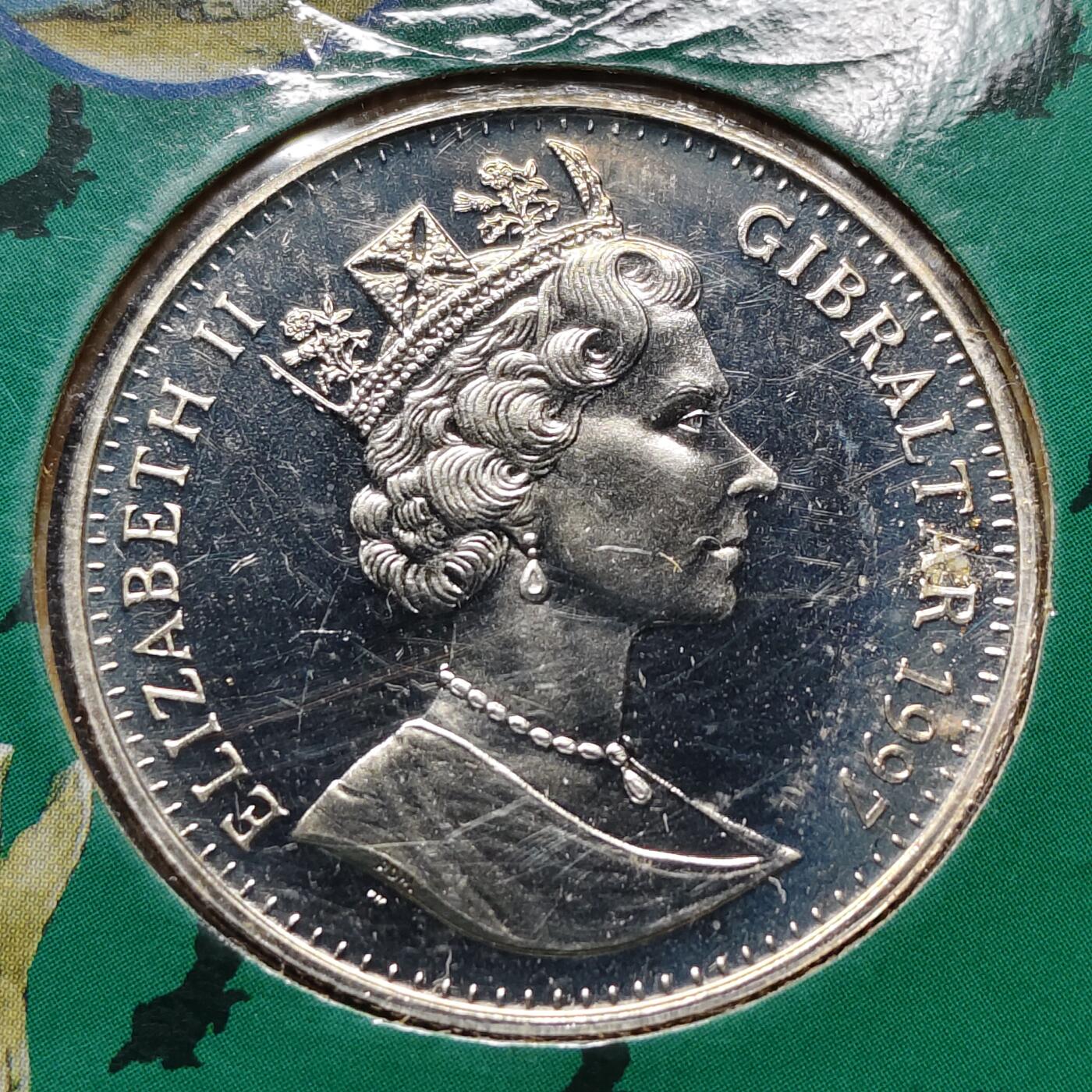 【全场包邮】纯粹捡漏拍519场 直布罗陀1997年1克朗彼得兔系列官方卡装克朗型纪念币-PL状态