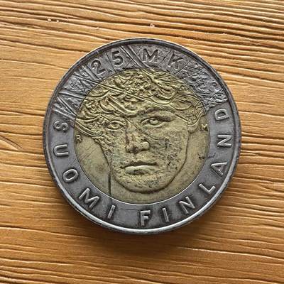 道一币馆币章第一百七十三场 - 芬兰2001年首届北欧滑雪锦标赛25马克纪念币