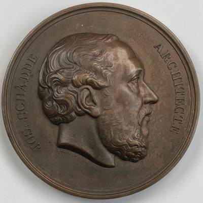 掌中浮雕-藏着的欧洲第057场 - 1872年比利时建筑师约瑟夫谢德纪念铜章，67mm