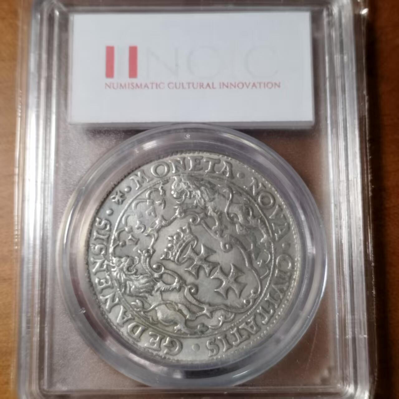 长老汇马年精选第十六场拍卖 波兰1577年但泽自由市1/4泰勒复刻币  双十字盾徽 中古欧洲打制币   盒装